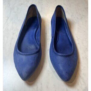 Frye Regina Womens Shoes Ballet Flat 7.5 Blue Leather Ballerina Pointed Slip On